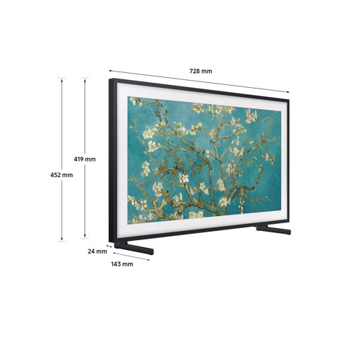Samsung The Frame Lifestyle TV QE32LS03CBUXZT QLED Full HD, Smart TV 32" Matte Display, OTS Lite, Black 2023