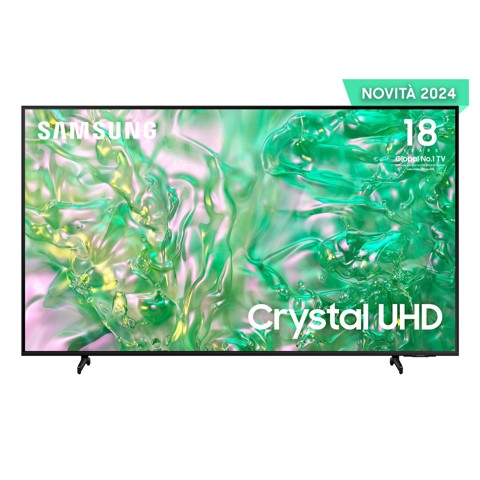 Samsung TV Crystal UHD 4K 43” UE43DU8070UXZT Smart TV Wi-Fi Black 2024, Processore Crystal 4K, 4K Upscaling, AirSlim Design, OTS Lite