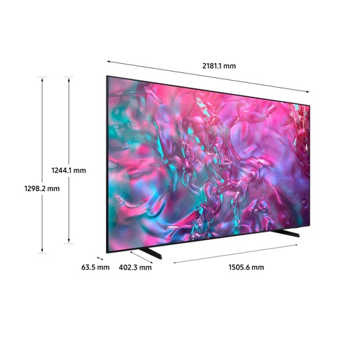 Samsung TV Crystal UHD 4K 98” UE98DU9070UXZT Smart TV Wi-Fi Graphite Black, Processore Crystal 4K, 4K Upscaling, Slim Look, OTS Lite