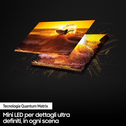 Samsung TV Neo QLED 4K 55” QE55QN90B Smart TV Wi-Fi Titan Black 2022, Mini LED, Processore Neo Quantum 4K, Quantum HDR, Gaming mode, Suono 3D