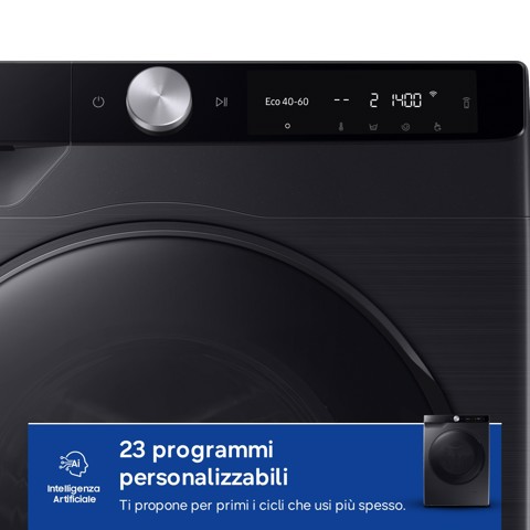 Samsung WD90DG6G94BB/U3 lavasciuga Libera installazione Caricamento frontale Nero