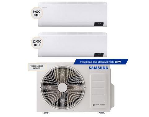 Samsung WindFree Comfort Condizionatore DUAL split 9000+12000btu 5KwAJ050TXJ2KGEU+AR09TXFCAWKNEU+AR12BXFCAWKNEU Climatizzatore Fisso