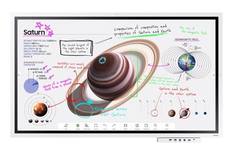 Samsung WM55B lavagna interattiva 139,7 cm (55") 3840 x 2160 Pixel Touch screen Grigio, Bianco