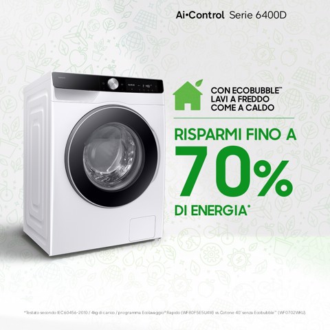 Samsung WW11DG6B85LK lavatrice Caricamento frontale 11 kg 1400 Giri/min Bianco