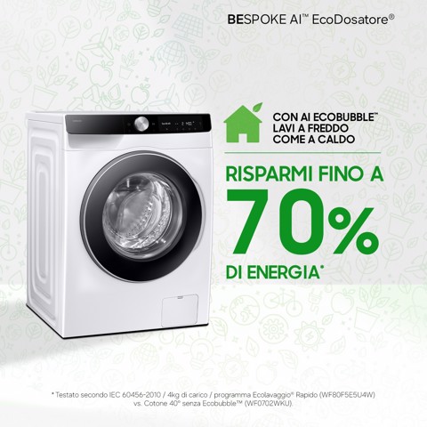 Samsung WW90DG6G94LKU3 lavatrice Caricamento frontale 9 kg 1400 Giri/min Bianco