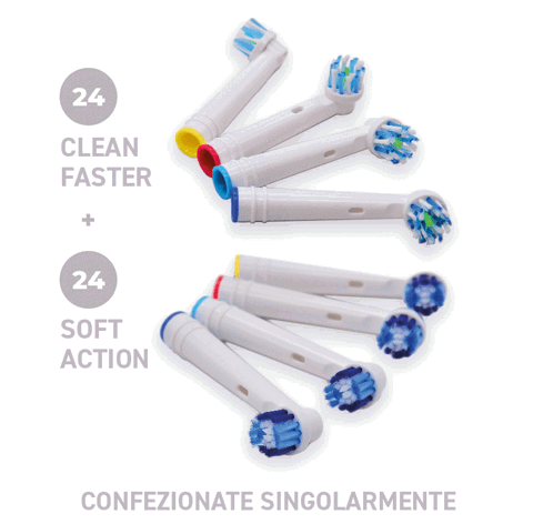 Sanix Family Care KIT 48 Testine per spazzolino elettrico 24 clean faster + 24 soft action XDOB2050P
