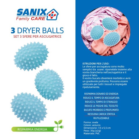 Sanix Family Care TW119 accessorio e componente per lavatrice Palla da bucato 3 pz