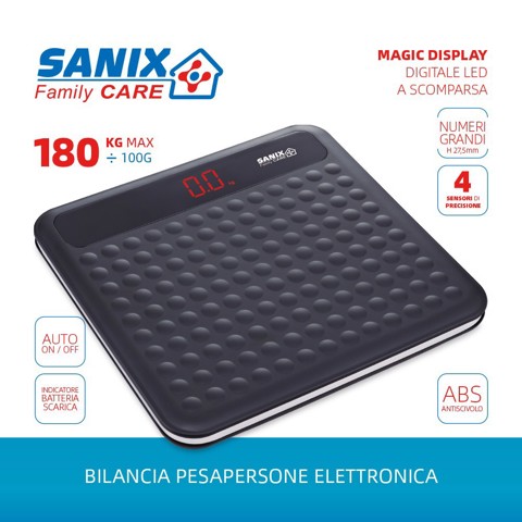 Sanix Family Care XDCAM7055P bilance pesapersone Quadrato Nero Bilancia pesapersone elettronica