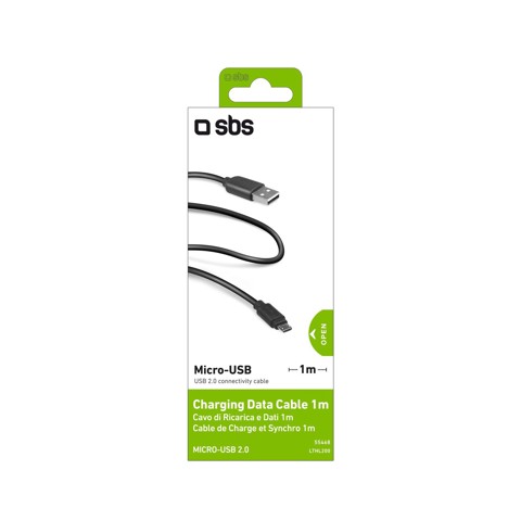 SBS 1m USB2.0/MicroUSB cavo USB USB A Micro-USB A 0,48 Gbit/s Nero