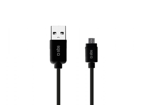 SBS 3m USB 2.0 cavo USB USB A Micro-USB B Nero