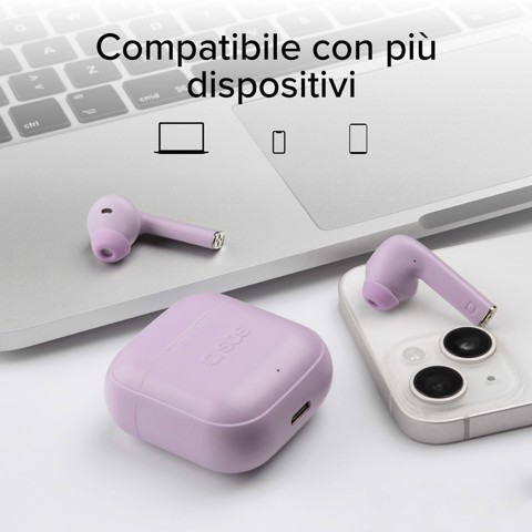 SBS Beat Free Auricolare True Wireless Stereo (TWS) In-ear Chiamate/Musica/Sport/Tutti i giorni Bluetooth Viola