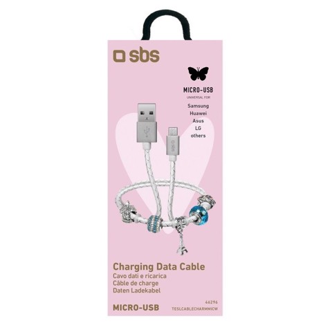 SBS Cavo dati e ricarica USB-Micro USB con charm