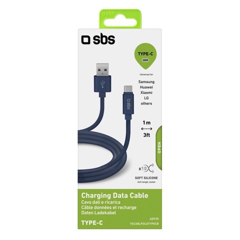 SBS Cavo dati in silicone 1 m - Connettori USB a USB-C