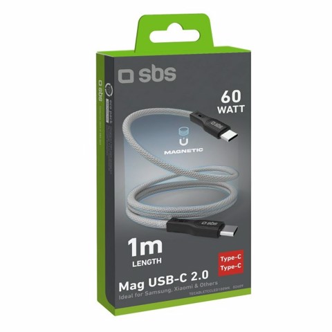 SBS Cavo USB-C - USB-C con finitura magnetica, 1 metro