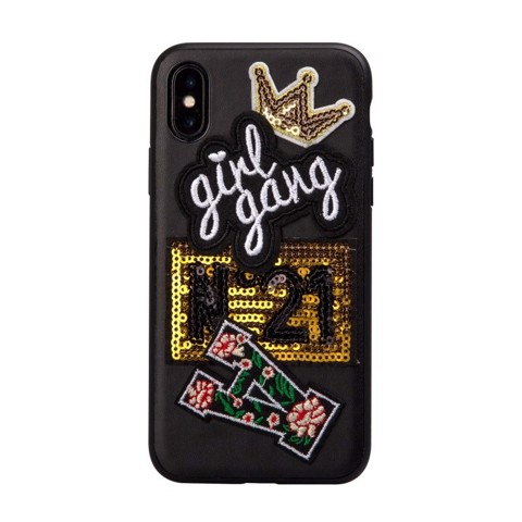 SBS Cover con patch Girl Gang per iPhone XS/X