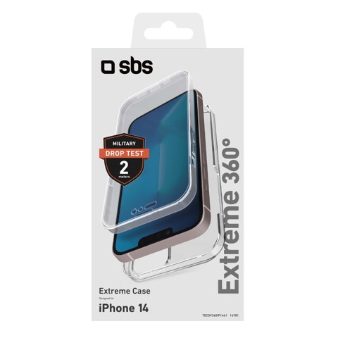 SBS Full Body 360° custodia per cellulare 15,5 cm (6.1") Cover Trasparente