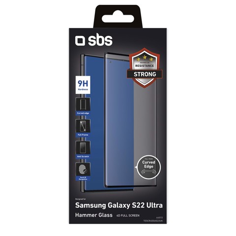 SBS Glass screen protector 4D Full Glass per Samsung Galaxy S22 Ultra