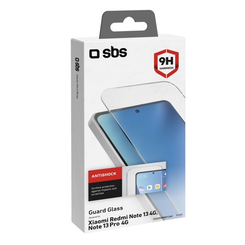 SBS Glass screen protector per Xiaomi Redmi Note 13 4G/13 Pro 4G