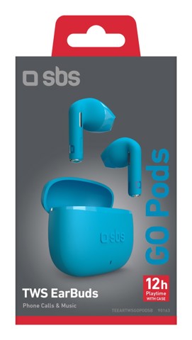 SBS Go Pods Auricolare True Wireless Stereo (TWS) In-ear Musica e Chiamate USB tipo-C Bluetooth Blu