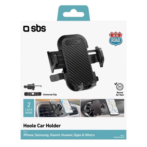 SBS Hoole - Supporto auto per telefono con fissaggio clip a vite