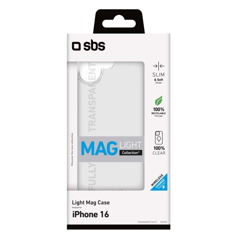 SBS Light Mag Cover Trasparente magsafe iphone 16 