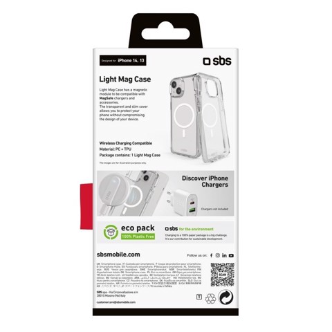 SBS Light Mag custodia per cellulare 15,5 cm (6.1") Cover Trasparente