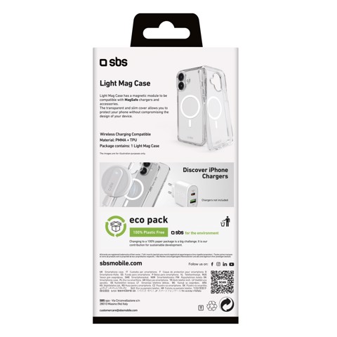 SBS Light Mag custodia per cellulare 15,5 cm (6.1") Cover Trasparente