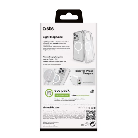 SBS Light Mag custodia per cellulare 16 cm (6.3") Cover Trasparente