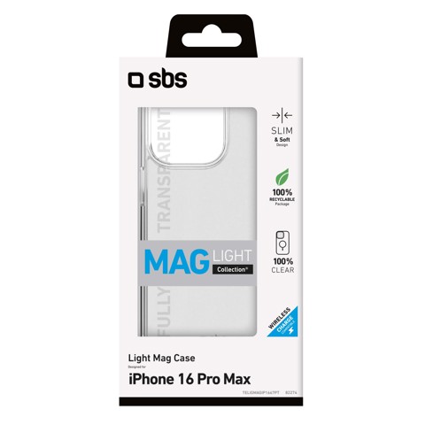 SBS Light Mag Cover Trasparente magsafe iphone 16 pro