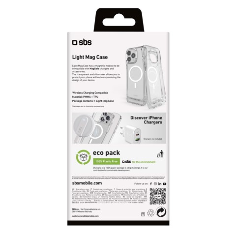 SBS Light Mag Cover Trasparente magsafe iphone 16 pro