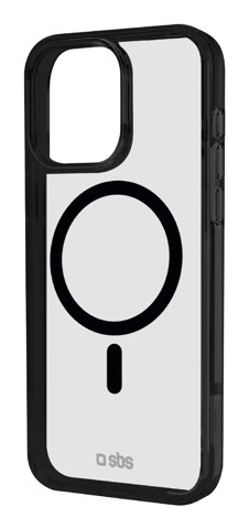 SBS Mag frame Cover Nero, Trasparente iphone 16 pro magsafe