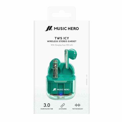 SBS Music Hero Auricolare True Wireless Stereo (TWS) In-ear Musica e Chiamate Bluetooth Ciano
