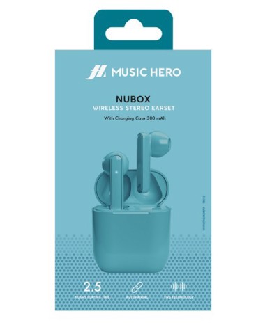 SBS Nubox Auricolare True Wireless Stereo (TWS) In-ear Musica e Chiamate USB tipo-C Bluetooth Ciano