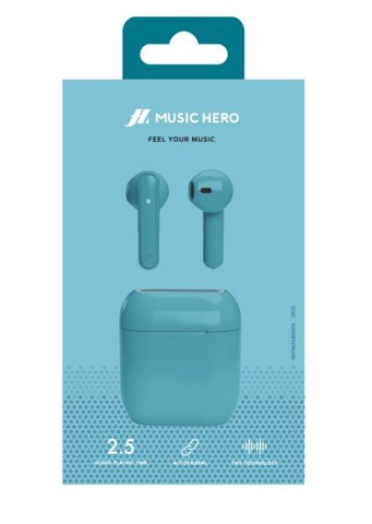 SBS Nubox Auricolare True Wireless Stereo (TWS) In-ear Musica e Chiamate USB tipo-C Bluetooth Ciano