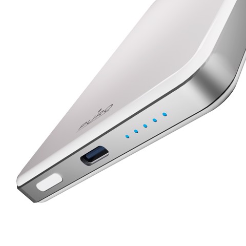 SBS Pure Power Mag Polimeri di litio (LiPo) 5000 mAh Carica wireless Bianco