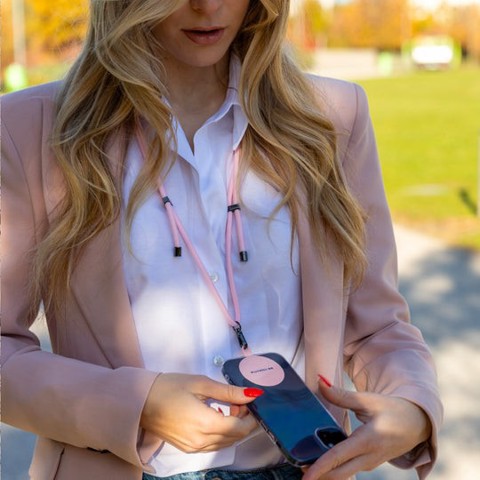 SBS Simply Lace - Laccio universale per smartphone con placchetta Pink