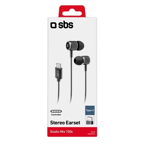 SBS Studio Mix 100c - Auricolari con filo stereo e connettore USB-C