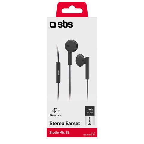 SBS Studio Mix 65 Auricolare Cablato In-ear Musica e Chiamate Nero