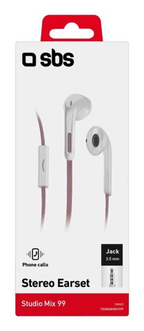 SBS Studio Mix 99 Cuffie Cablato In-ear Musica/Giornaliera Rosa