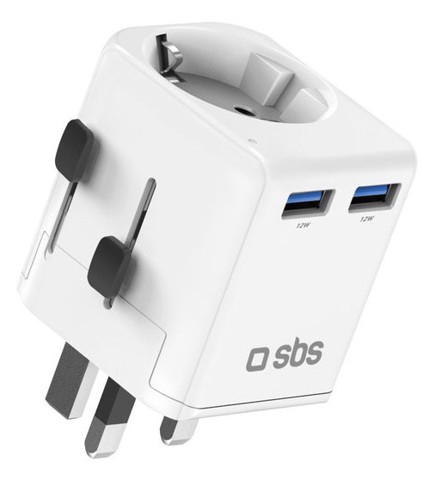 SBS TEADAPTEUNND adattatore per presa di corrente Universale Bianco