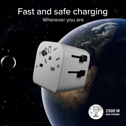 SBS TEADAPTEUNND adattatore per presa di corrente Universale Bianco