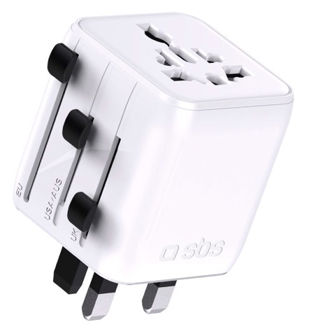SBS TEADAPTUNI adattatore per presa di corrente Universale Bianco