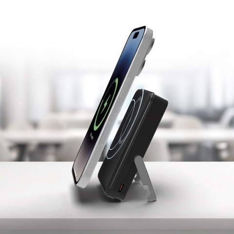 SBS TEBB10000MAGSTAND batteria portatile 10000 mAh Carica wireless Nero