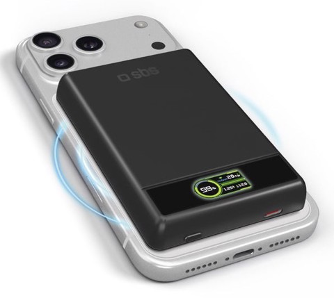 SBS TEBB10000MAGTFT batteria portatile Polimeri di litio (LiPo) 10000 mAh Carica wireless Nero