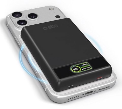 SBS TEBB10000MAGTFT batteria portatile Polimeri di litio (LiPo) 10000 mAh Carica wireless Nero