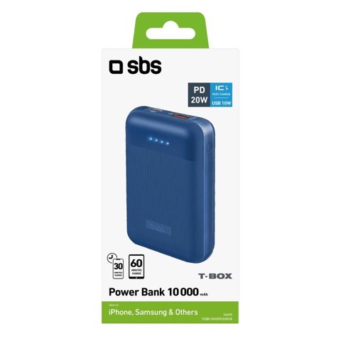 SBS TEBB10000PD20RUB batteria portatile Polimeri di litio (LiPo) 10000 mAh Blu