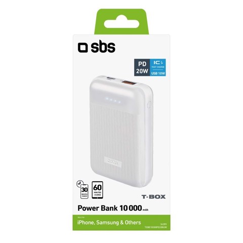 SBS TEBB10000PD20RUW batteria portatile Polimeri di litio (LiPo) 10000 mAh Bianco
