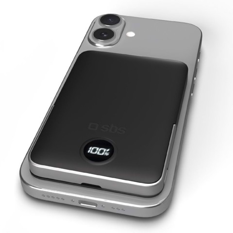 SBS TEBB5000MAGSTAND batteria portatile 5000 mAh Carica wireless Nero