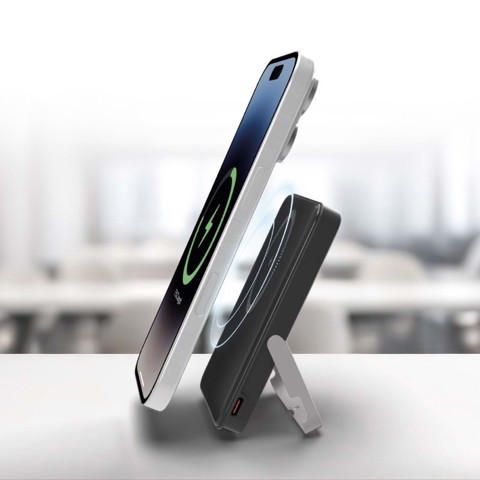 SBS TEBB5000MAGSTAND batteria portatile 5000 mAh Carica wireless Nero