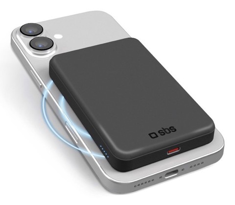 SBS TEBB5000QI2 batteria portatile 5000 mAh Carica wireless Nero